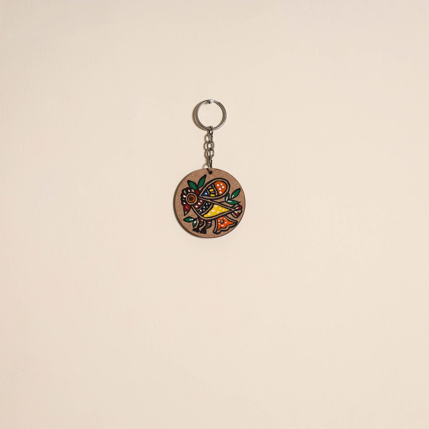Madhubani handpainted wooden keychain 13 - handcrafted