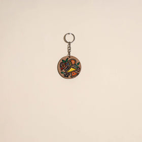 Madhubani handpainted wooden keychain 13 - handcrafted