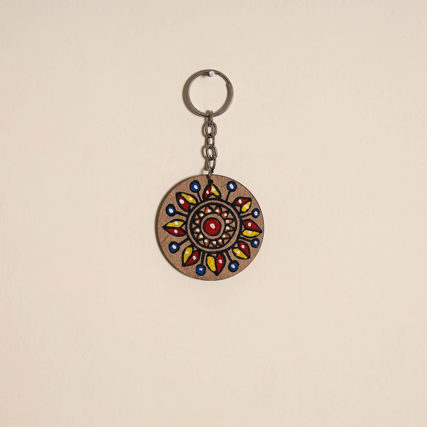 Madhubani handpainted wooden keychain 14 - handcrafted