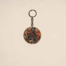 Madhubani handpainted wooden keychain 15 - handcrafted