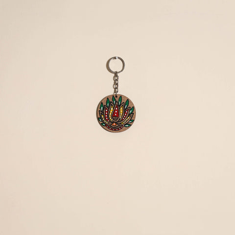 Madhubani handpainted wooden keychain 16 - handcrafted