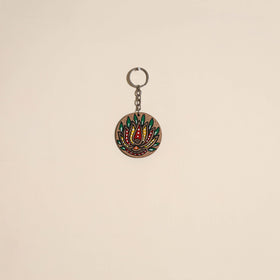 Madhubani handpainted wooden keychain 16 - handcrafted