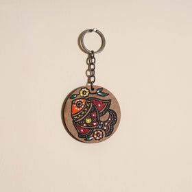 Madhubani handpainted wooden keychain 17 - handcrafted
