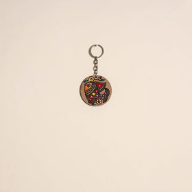 Madhubani handpainted wooden keychain 17 - handcrafted