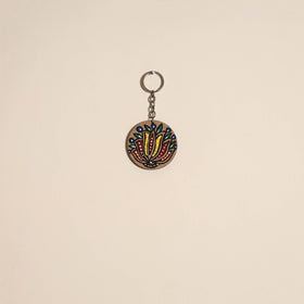Madhubani handpainted wooden keychain 18 - handcrafted