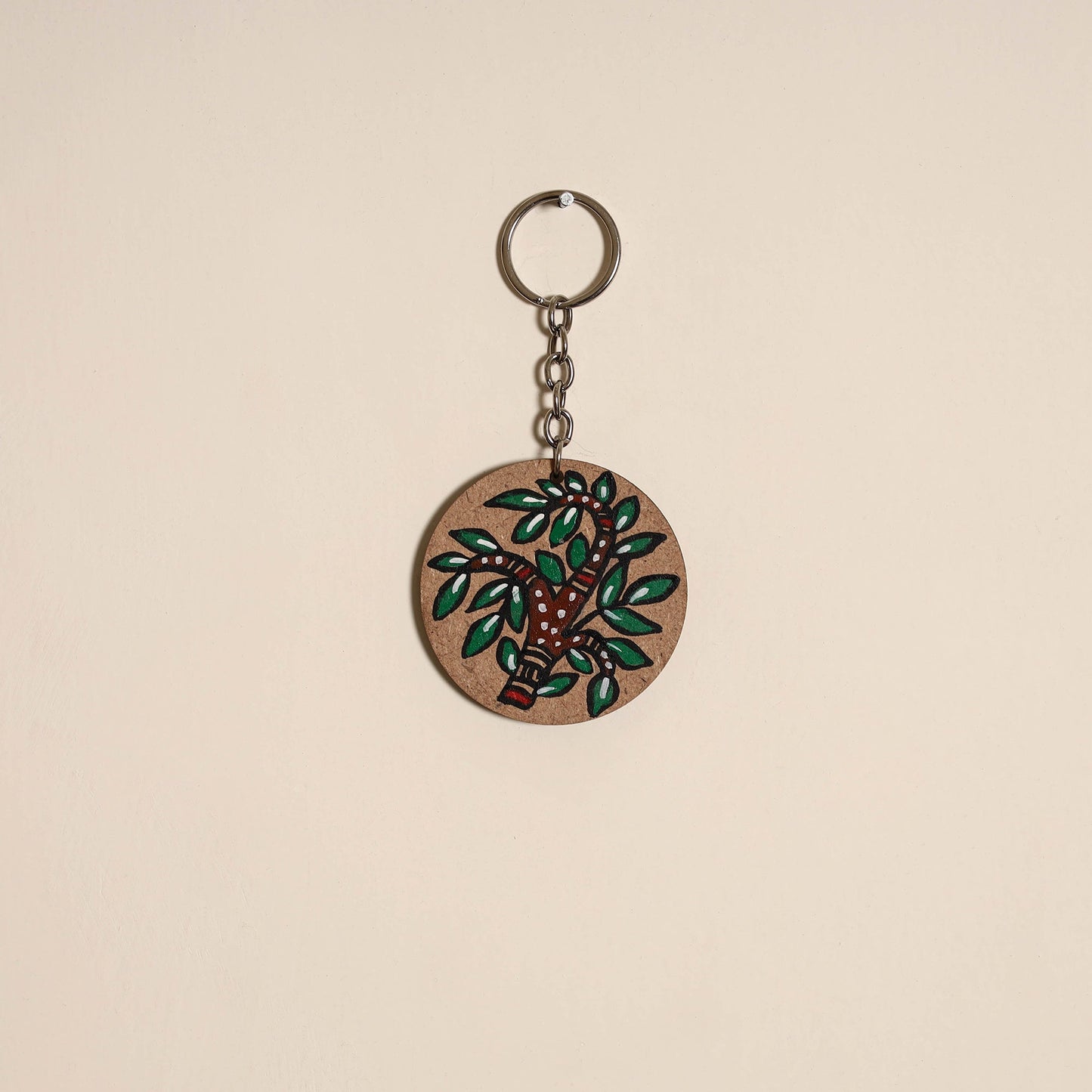 Madhubani handpainted wooden keychain 19 - handcrafted