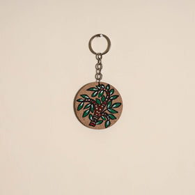 Madhubani handpainted wooden keychain 19 - handcrafted