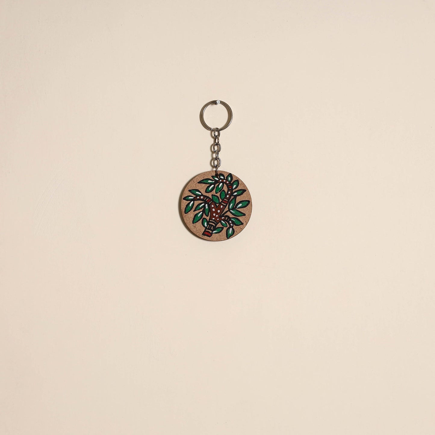 Madhubani handpainted wooden keychain 19 - handcrafted