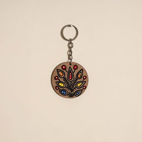 Madhubani handpainted wooden keychain 20 - handcrafted