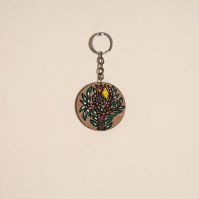 Madhubani handpainted wooden keychain 22 - handcrafted