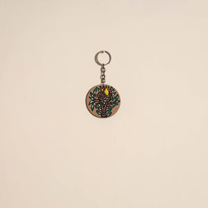 Madhubani handpainted wooden keychain 22 - handcrafted