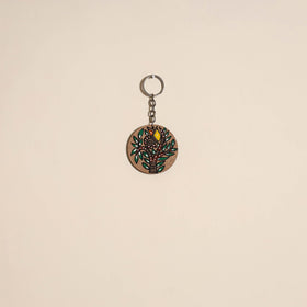 Madhubani handpainted wooden keychain 22 - handcrafted