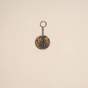 Madhubani handpainted wooden keychain 23 - handcrafted