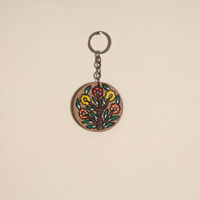 Madhubani handpainted wooden keychain 23 - handcrafted