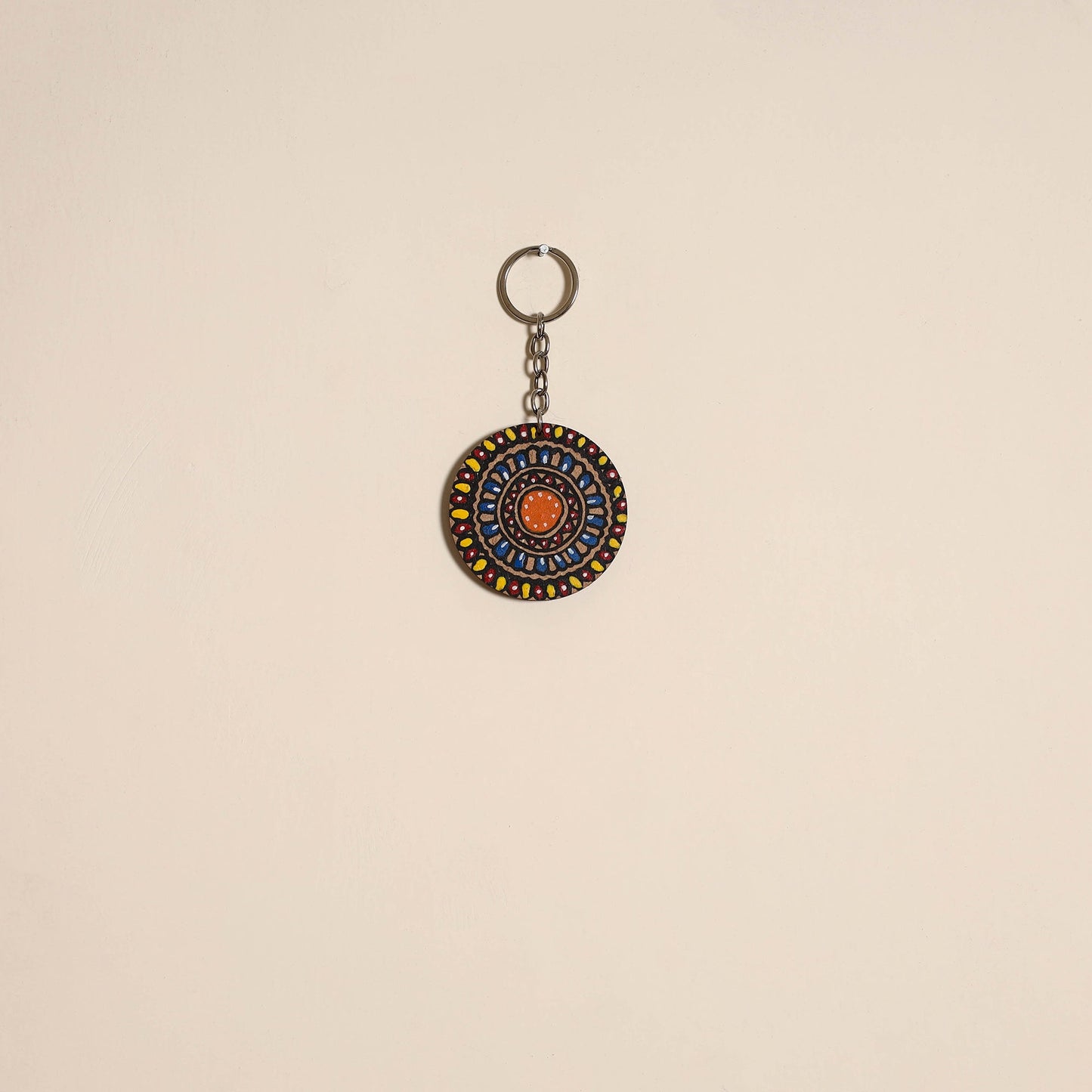Madhubani handpainted wooden keychain 24 - handcrafted