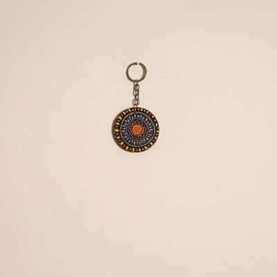Madhubani handpainted wooden keychain 24 - handcrafted