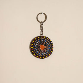 Madhubani handpainted wooden keychain 24 - handcrafted