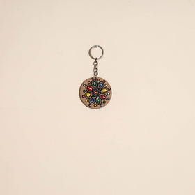 Madhubani handpainted wooden keychain 26 - handcrafted