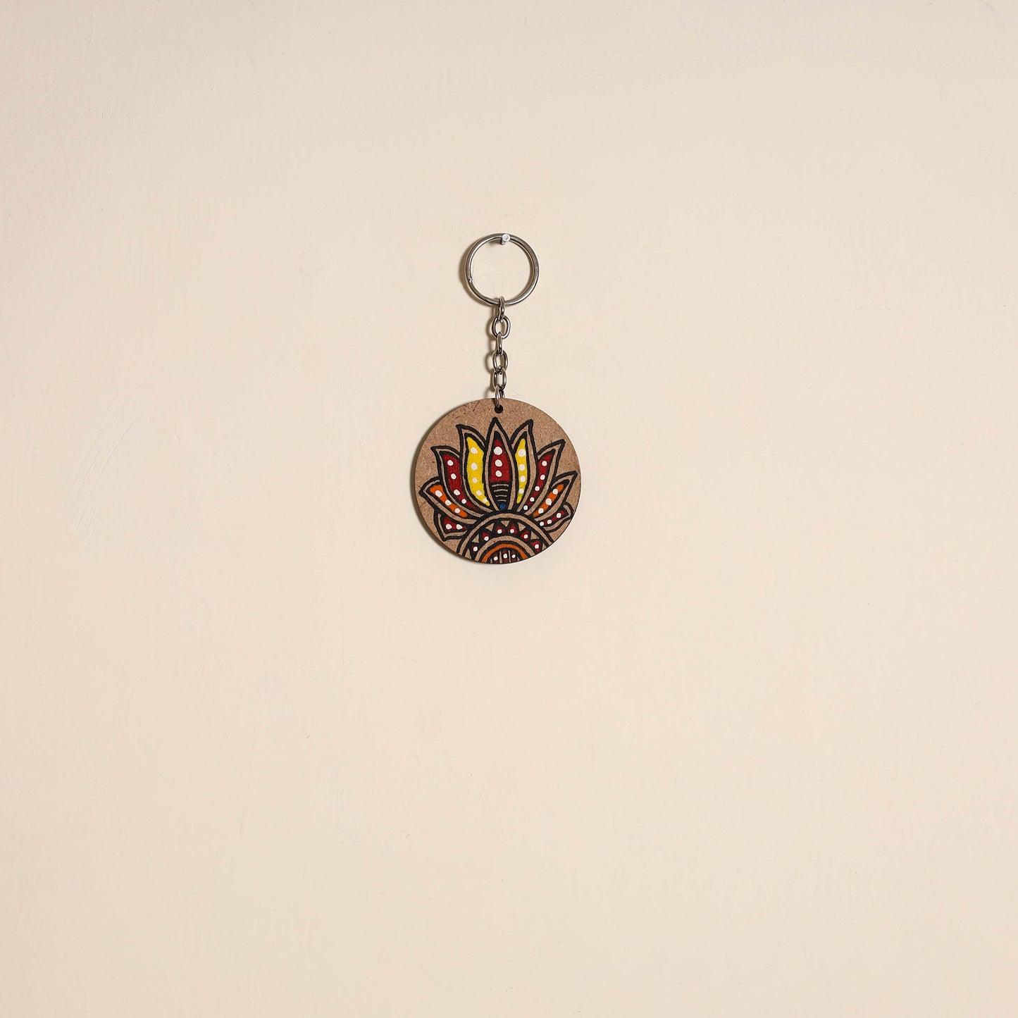 Madhubani handpainted wooden keychain 27 - handcrafted