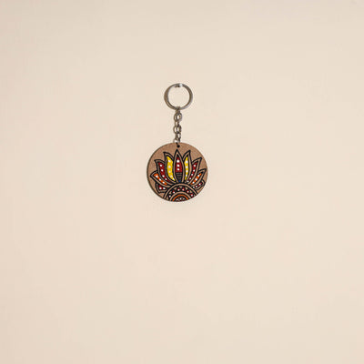 Madhubani handpainted wooden keychain 27 - handcrafted