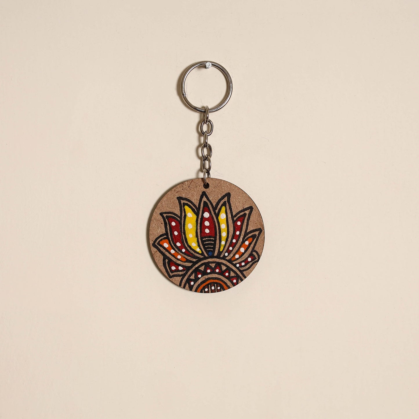 Madhubani handpainted wooden keychain 27 - handcrafted