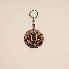 Madhubani handpainted wooden keychain 27 - handcrafted