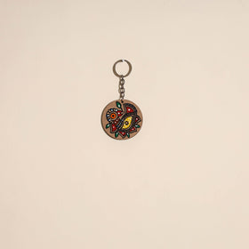Madhubani handpainted wooden keychain 29 - handcrafted
