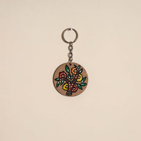 Madhubani handpainted wooden keychain 30 - handcrafted