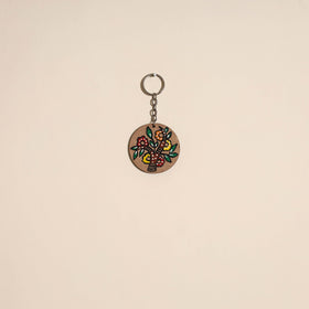 Madhubani handpainted wooden keychain 30 - handcrafted