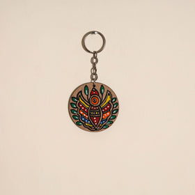Madhubani handpainted wooden keychain 31 - handcrafted