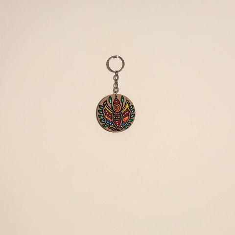 Madhubani handpainted wooden keychain 31 - handcrafted