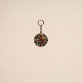 Madhubani handpainted wooden keychain 31 - handcrafted