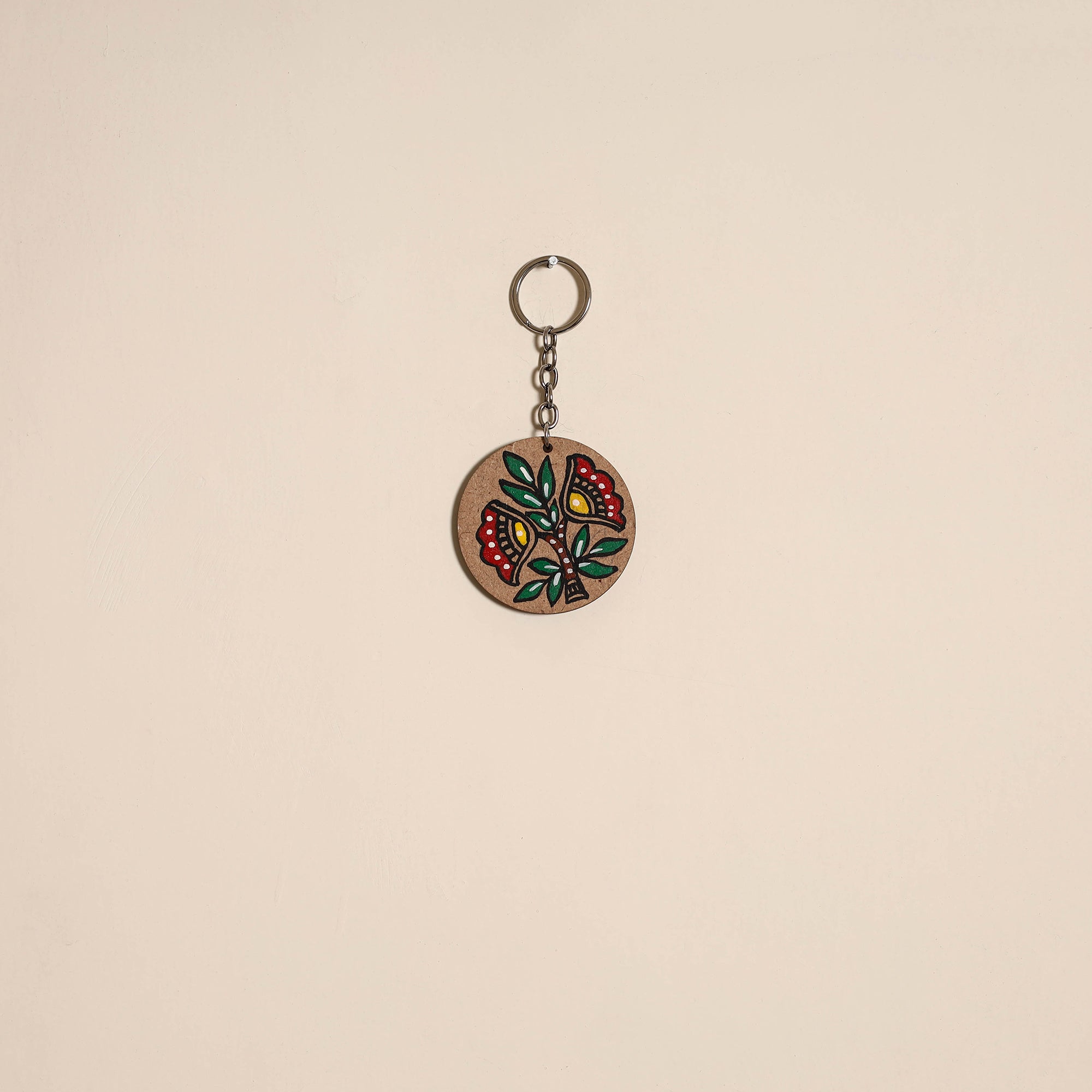 Madhubani handpainted wooden keychain 32 - handcrafted