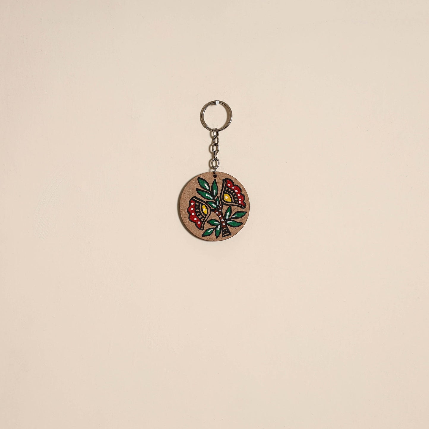 Madhubani handpainted wooden keychain 32 - handcrafted