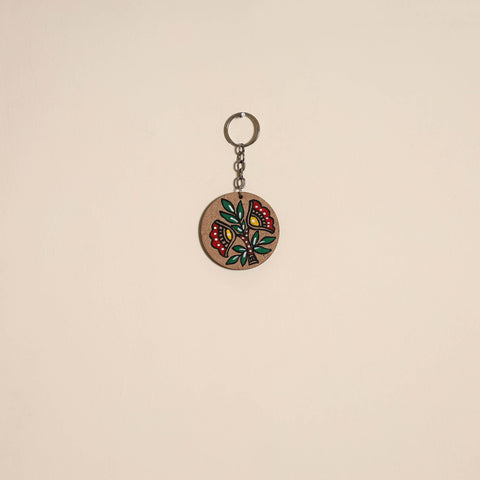 Madhubani handpainted wooden keychain 32 - handcrafted