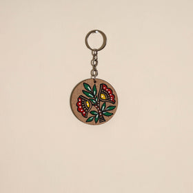 Madhubani handpainted wooden keychain 32 - handcrafted