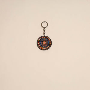 Madhubani handpainted wooden keychain 33 - handcrafted