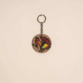 Madhubani handpainted wooden keychain 34 - handcrafted
