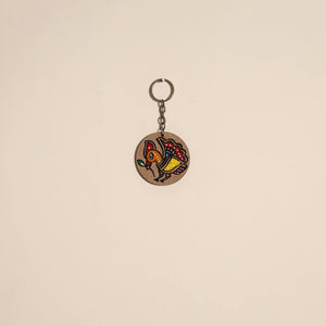 Madhubani handpainted wooden keychain 34 - handcrafted