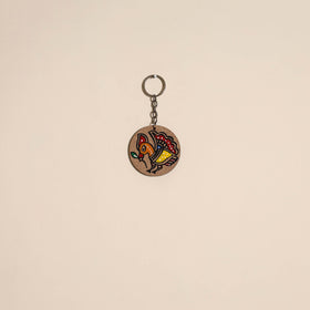 Madhubani handpainted wooden keychain 34 - handcrafted