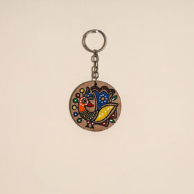 Madhubani handpainted wooden keychain 35 - handcrafted