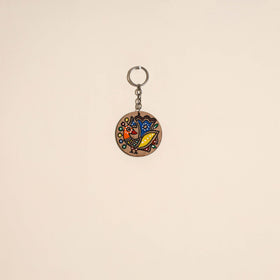 Madhubani handpainted wooden keychain 35 - handcrafted