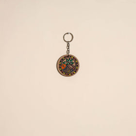 Madhubani handpainted wooden keychain 36 - handcrafted