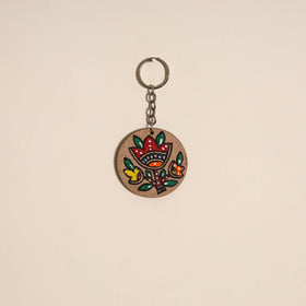 Madhubani handpainted wooden keychain 37 - handcrafted