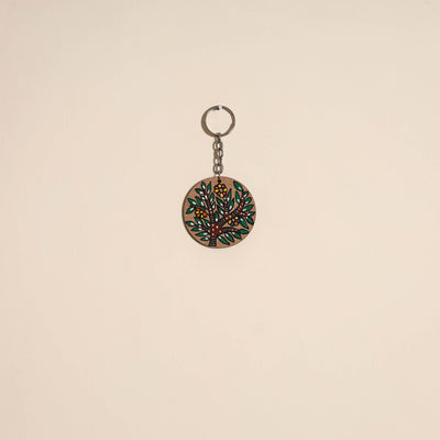 Madhubani handpainted wooden keychain 38 - handcrafted