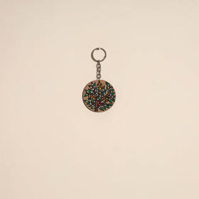 Madhubani handpainted wooden keychain 38 - handcrafted
