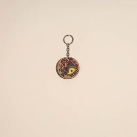 Madhubani handpainted wooden keychain 39 - handcrafted