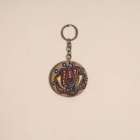 Madhubani handpainted wooden keychain 41 - handcrafted