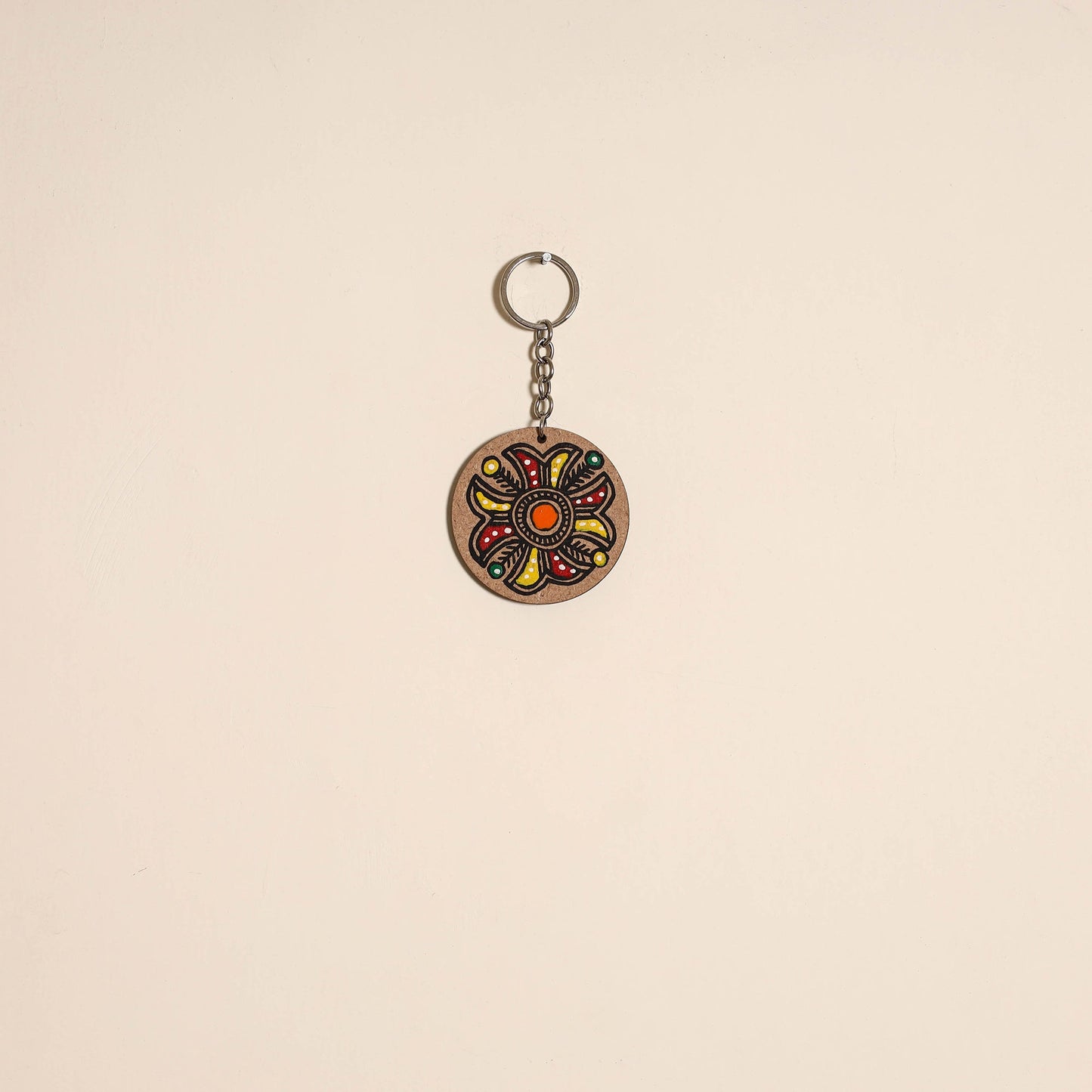 Madhubani handpainted wooden keychain 42 - handcrafted