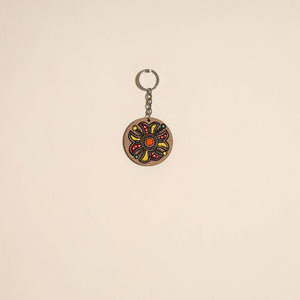 Madhubani handpainted wooden keychain 42 - handcrafted
